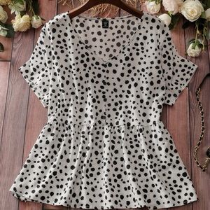 Brand new button peplum blouse. Cute fall shirt